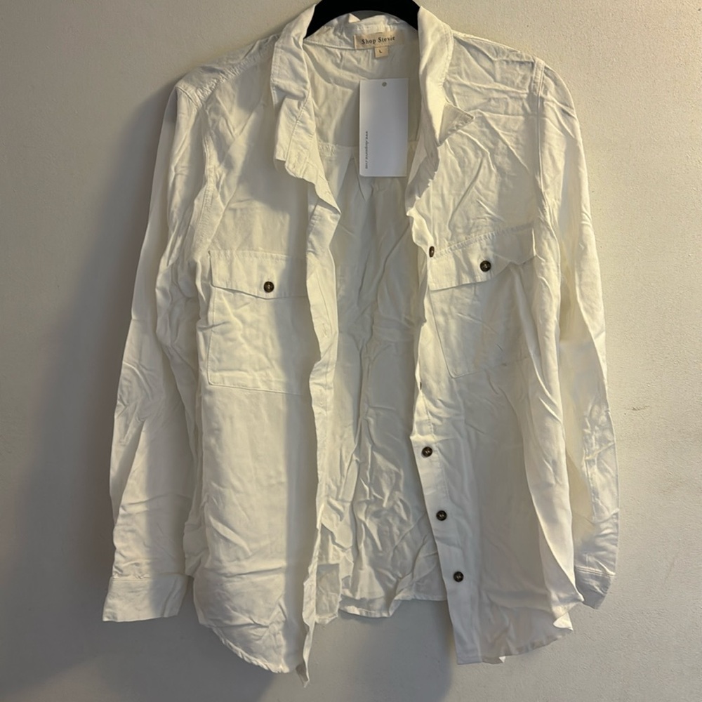 White button up top